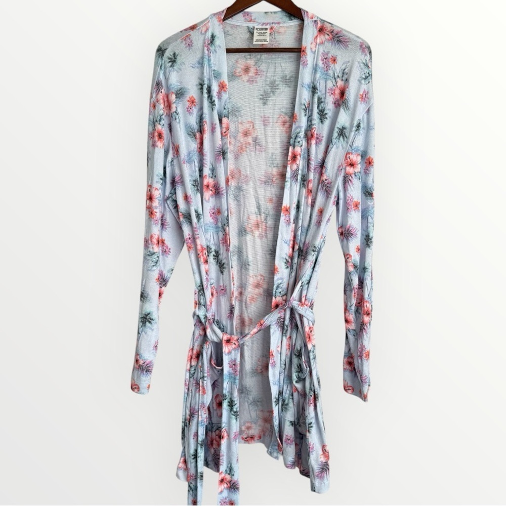 Victoria’s Secret Pink Hibiscus Paradise Robe Floral Lightweight Sleepwear M/L